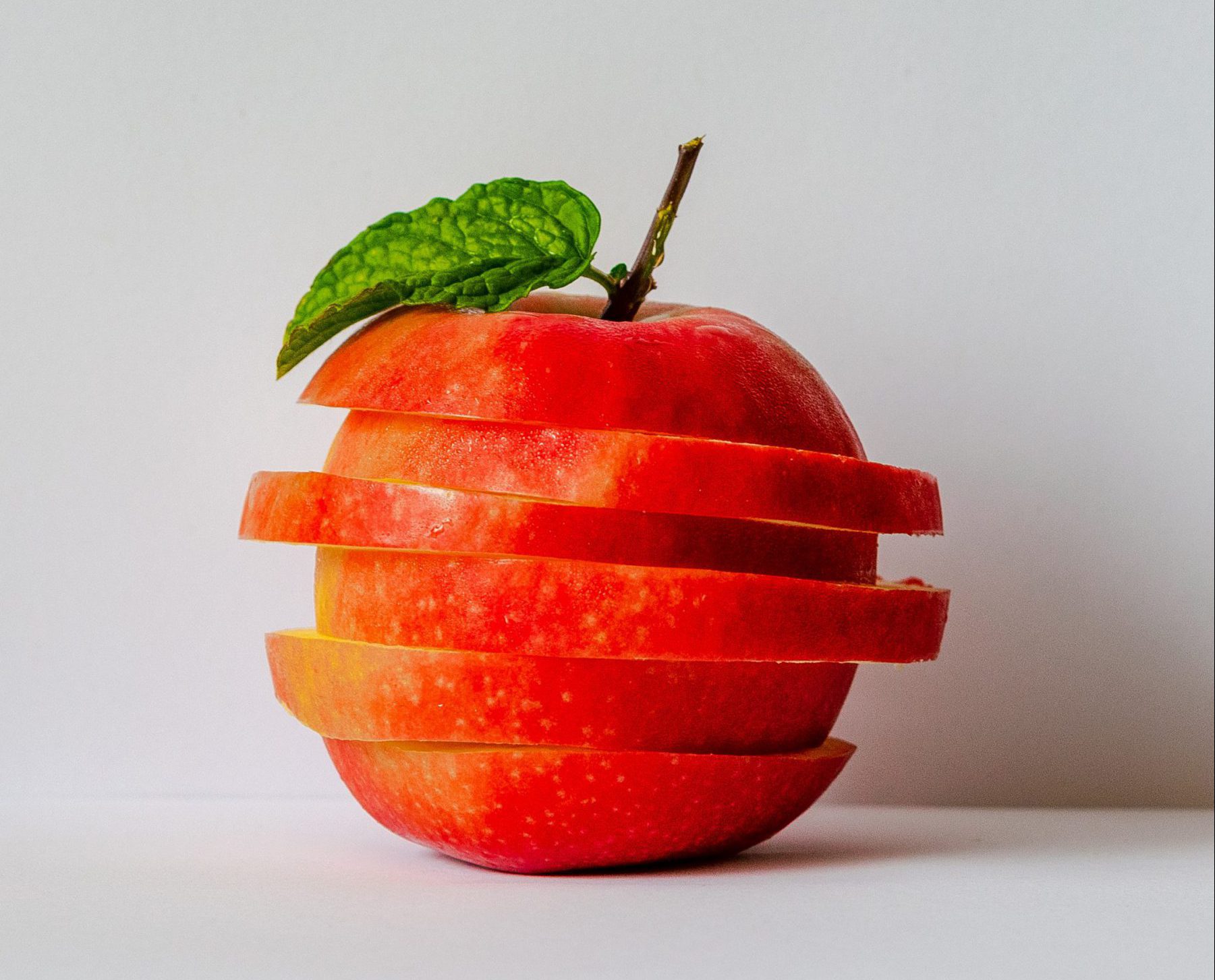 red apple sliced horizontally